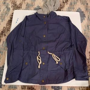 Hooded blue jacket